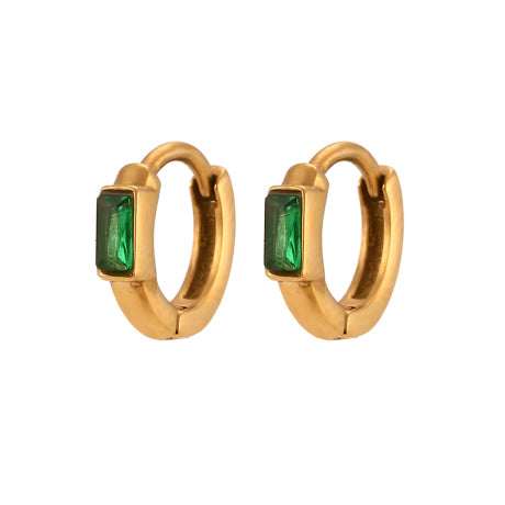 Square Stone Hoops