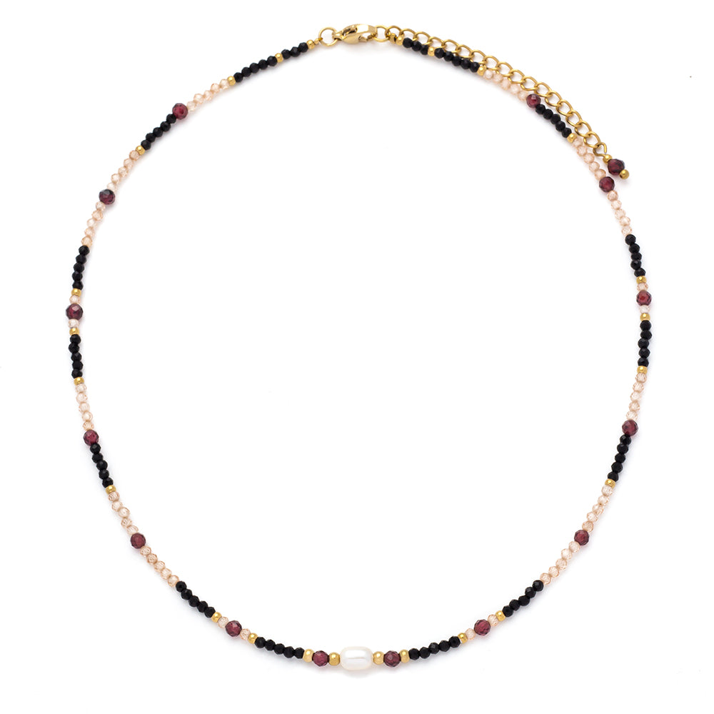 Onyx Pearl Stone Necklace