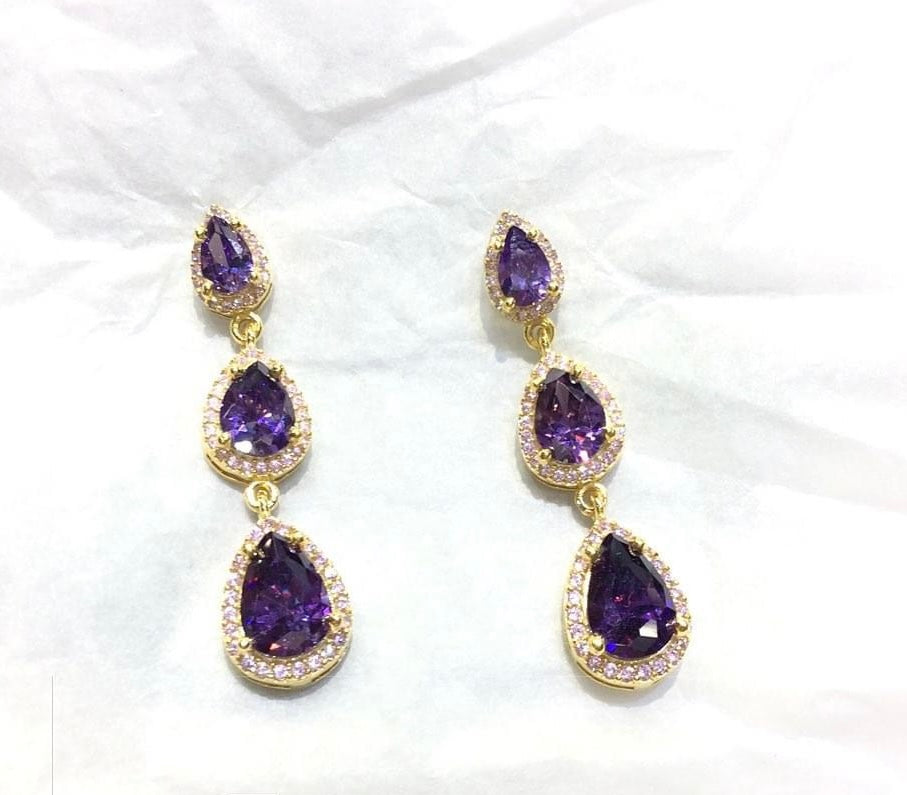 Purple Teardrop Earrings