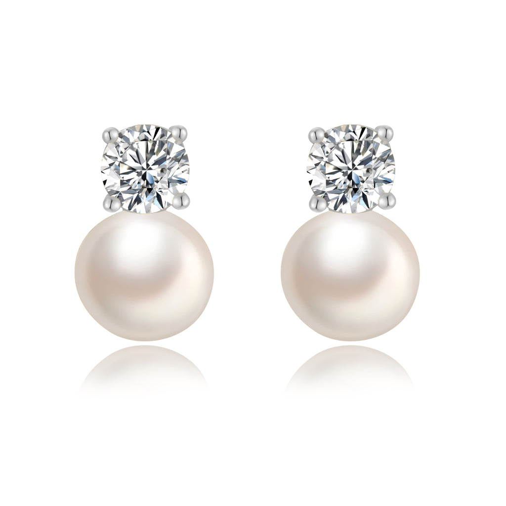 Classy Pearl Zircon Earrings