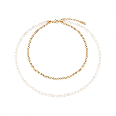 Pearl Chain Double Necklace