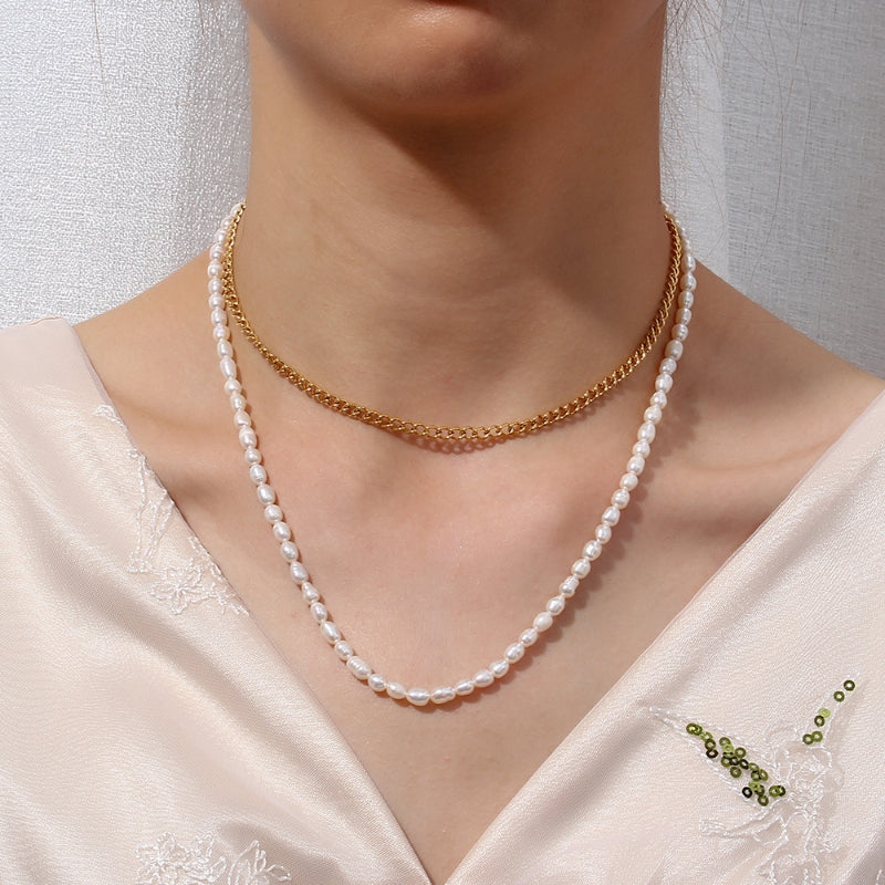 Pearl Chain Double Necklace