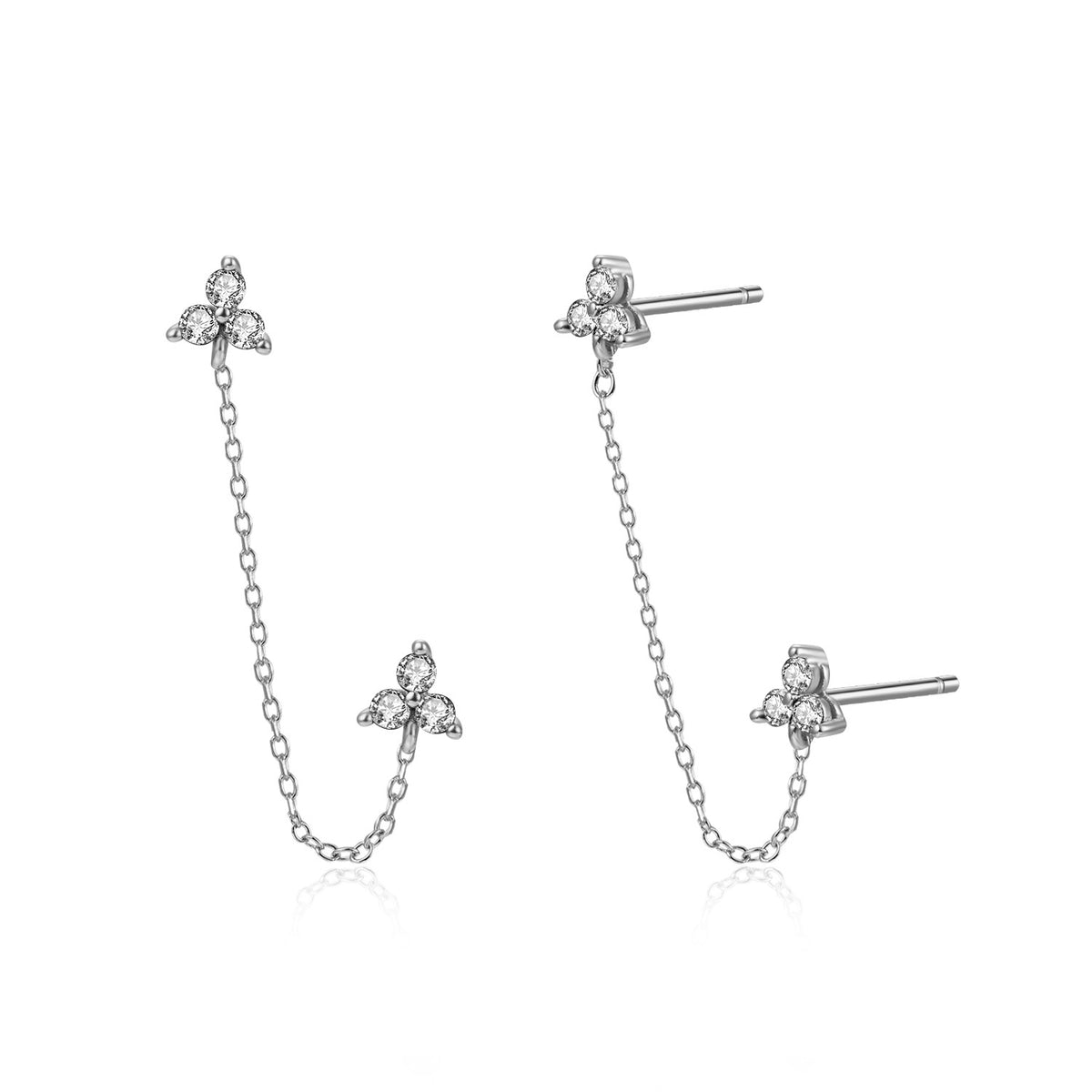 Double Stud Chain Earrings | Escluso Jewelry