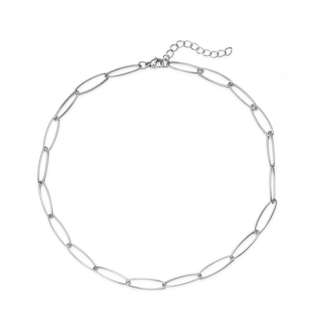 Chain Oval Hoop Necklace